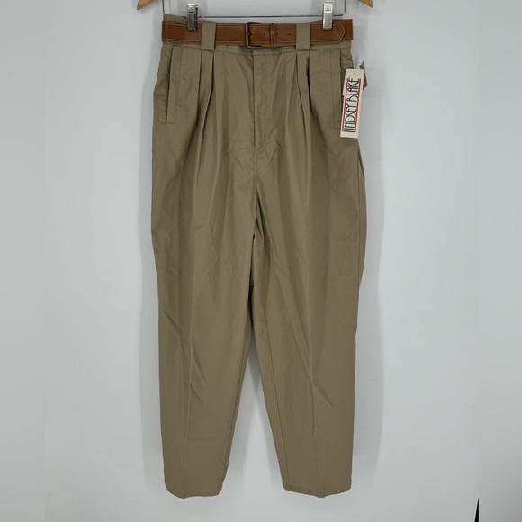 Vintage NWT Lindsey Blake Women’s Tan Pants Pleated Front Elastic Waist Sz 14 B3 - Picture 1 of 4